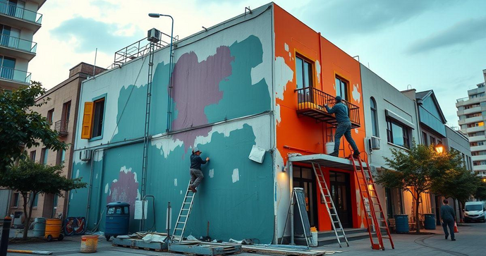Pintura de fachadas: Como transformar a aparência do seu imóvel com estilo e durabilidade Pintura de fachadas: Como transformar a aparência do seu imóvel com estilo e durabilidade
